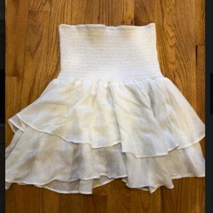 White Ruffle Mini Skirt
